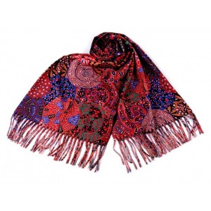 Esarfa tip casmir rosu coral design Divine Spiral